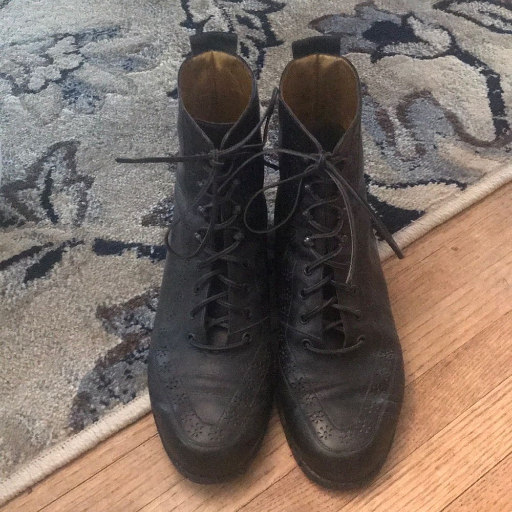 Escada black leather boots.